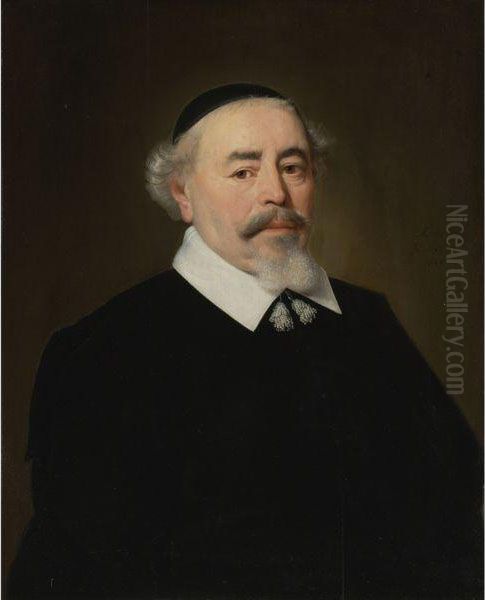 Portrait Of A Bearded Man Wearing A Skullcap, Said To Be Themayor Of Dordrecht Oil Painting by Jacob Gerritsz. Cuyp