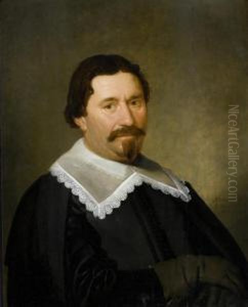 Portrait Of A Gentleman. Oil Painting by Jacob Gerritsz. Cuyp