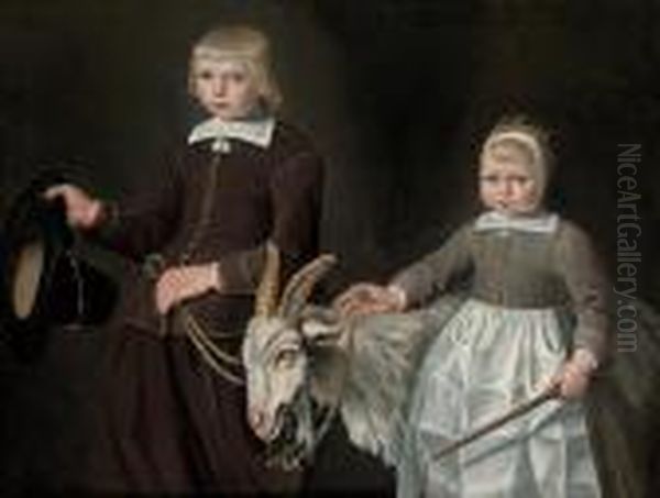 Double Portrait Of Children Oil Painting by Jacob Gerritsz. Cuyp