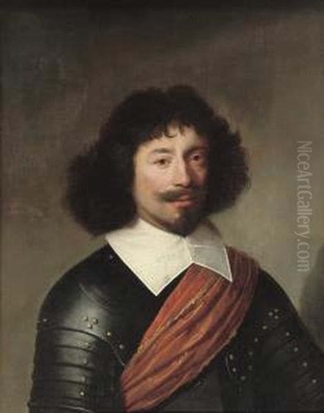 Portrait Of An Officer, Half-length, In Armor, With A Red Sash Oil Painting by Jacob Gerritsz. Cuyp