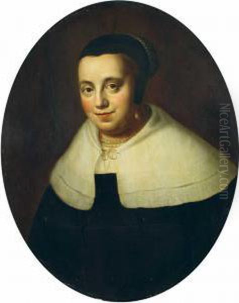 Portrait Einer Dame Mit Perlenschmuck. Oil Painting by Jacob Gerritsz. Cuyp