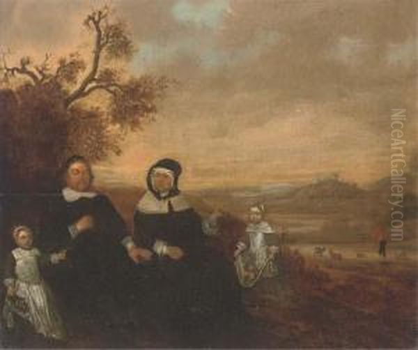 A Portrait Of A Husband And Wife Oil Painting by Jacob Gerritsz. Cuyp