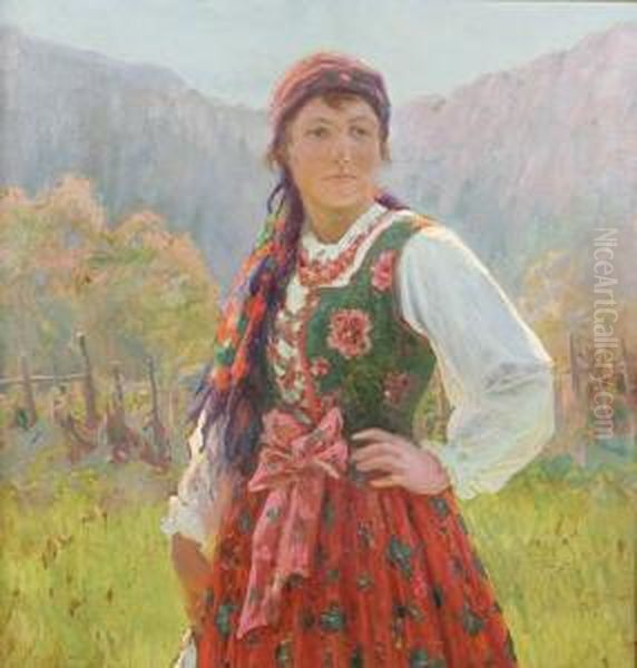 Goralka, Po 1910 Oil Painting by Zefiryn Cwiklinski