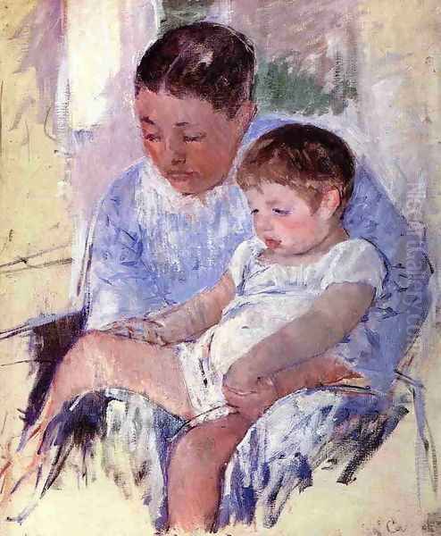 Jenny And Her Sleepy Child Oil Painting by Mary Cassatt