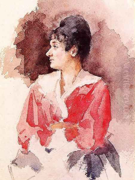 Profile Of An Italian Woman Oil Painting by Mary Cassatt