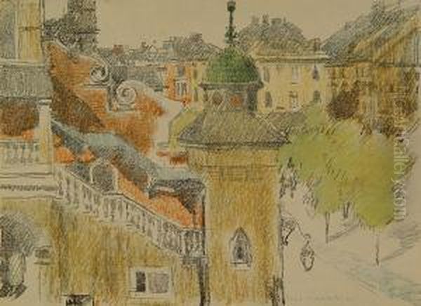 Widok Na Sukiennice I Rynek Krakowski Oil Painting by Jozef Czajkowski