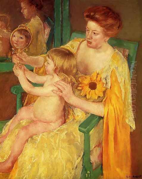 The Mirror Oil Painting by Mary Cassatt