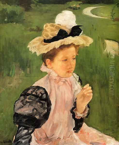 Portrait Of A Young Girl Oil Painting by Mary Cassatt