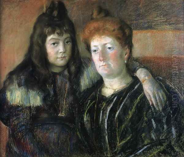 Madame Meerson And Her Daughter Oil Painting by Mary Cassatt