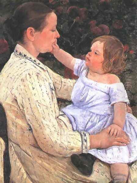 The Childs Caress Oil Painting by Mary Cassatt