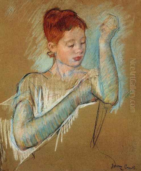 The Long Gloves Oil Painting by Mary Cassatt