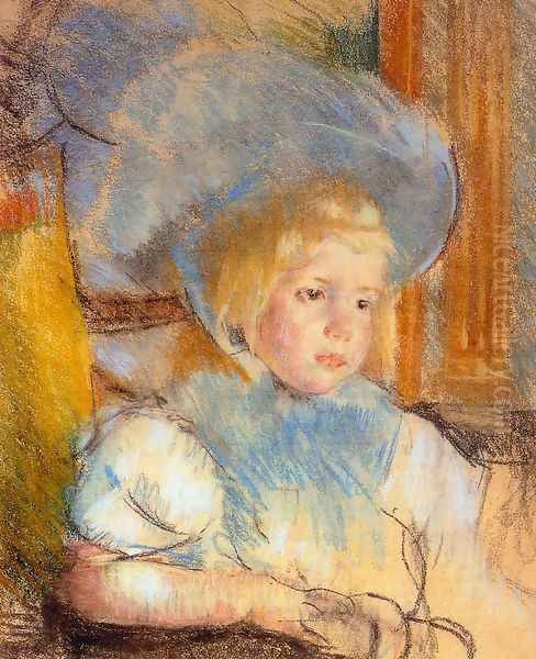 Simone In Plumed Hat Oil Painting by Mary Cassatt