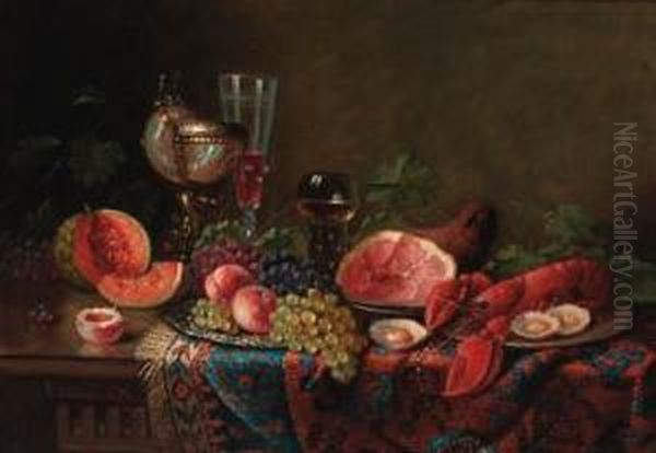 A Table Set For A Feast Oil Painting by Ernst Czernotzky