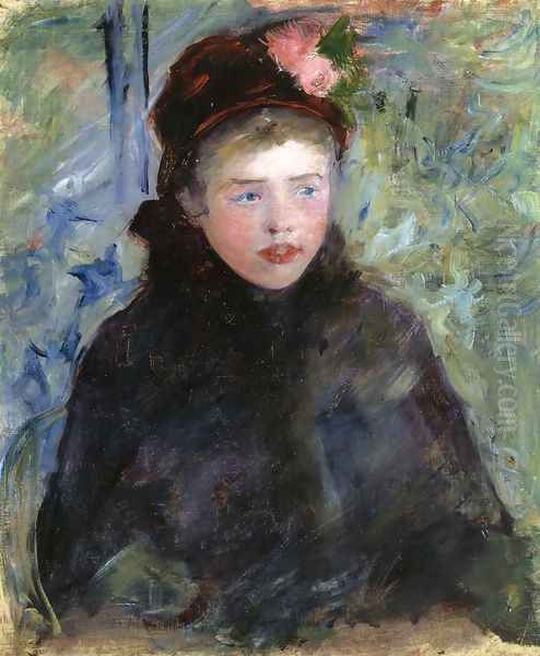 Susan In A Toque Trimmed With Two Roses Oil Painting by Mary Cassatt