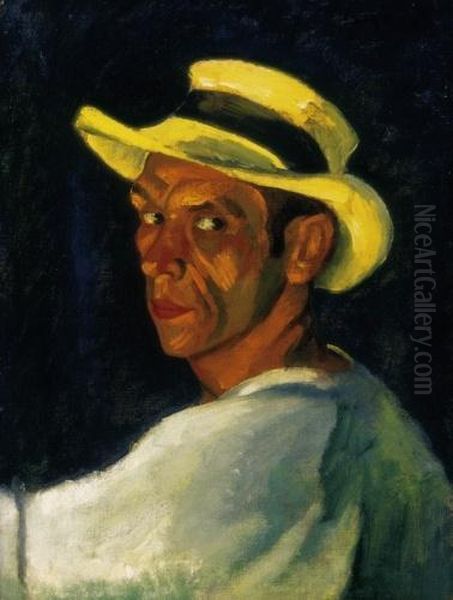 Self - Portrait, About 1911 Oil Painting by Dezso Czigany