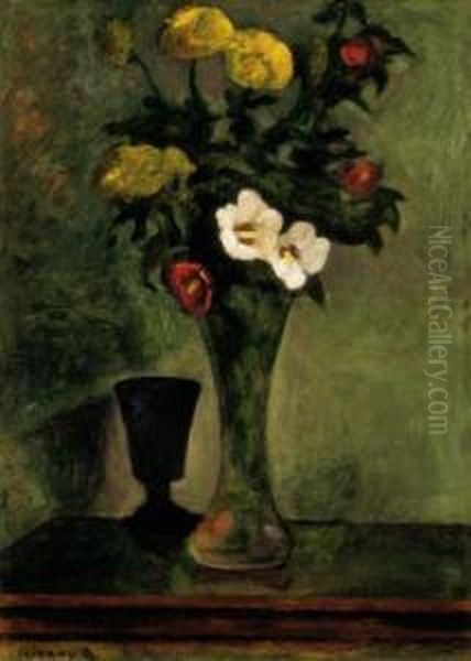 Still-life Of Flowers Oil Painting by Dezso Czigany