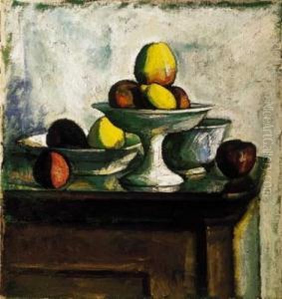 Still Life Of Apples, About 1915 Oil Painting by Dezso Czigany