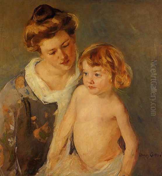 Jules Standing By His Mother Oil Painting by Mary Cassatt