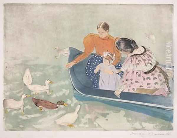 Feeding the Ducks, 1895 Oil Painting by Mary Cassatt