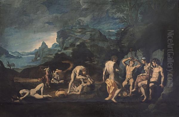 Apollo E Marsia Oil Painting by Filippo D Angeli