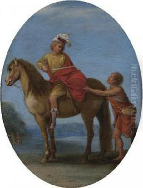 The Charity Of Saint Martin Of Tours Oil Painting by Filippo D Angeli