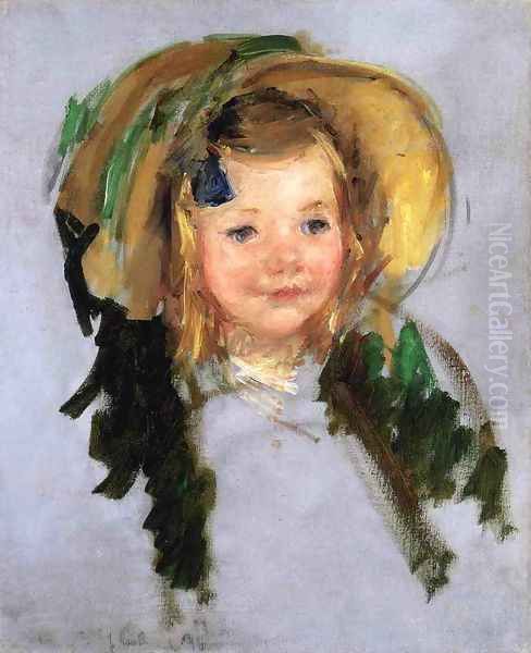 Sara In A Bonnet Oil Painting by Mary Cassatt