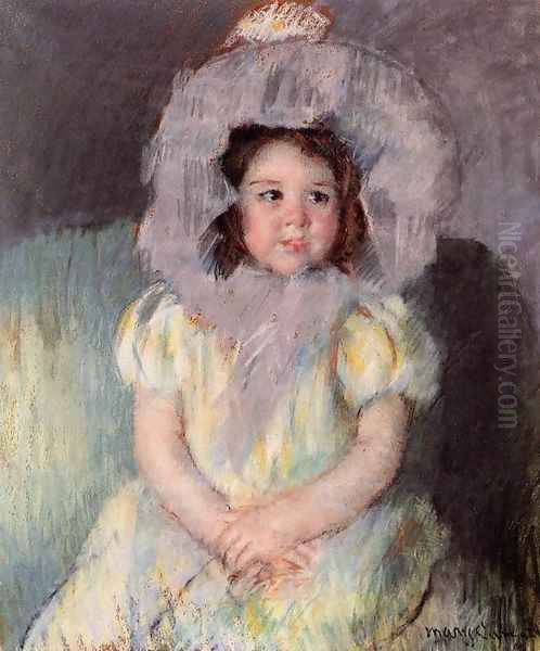 Margot In White Oil Painting by Mary Cassatt