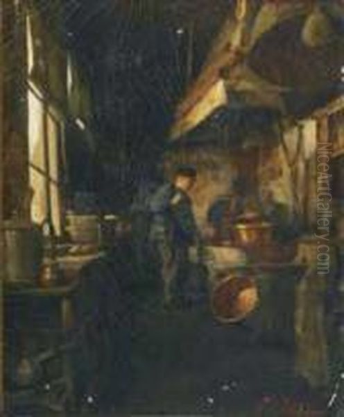 Etameur Oil Painting by Edouard D' Apvril