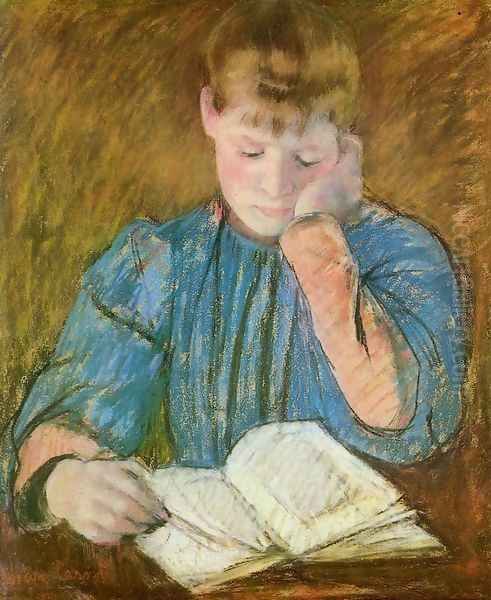 The Pensive Reader Oil Painting by Mary Cassatt