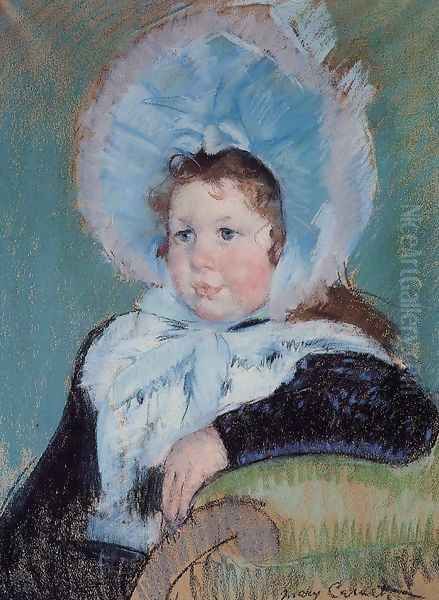 Dorothy In A Very Large Bonnet And A Dark Coat Oil Painting by Mary Cassatt