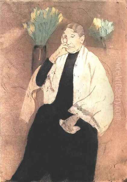 Portrait Of The Artists Mother Oil Painting by Mary Cassatt