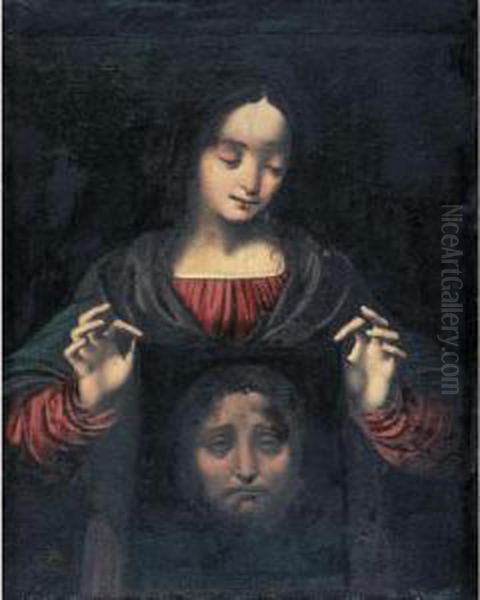 Saint Veronica With Her Veil Oil Painting by Marco d' Oggiono