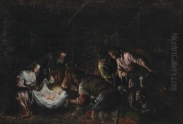 The Adoration Of The Shepherds Oil Painting by Gerolamo Ponte Da Bassano