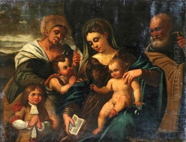 Sacra
Famiglia Con Sant'anna, San Giovannino E Donatore Oil Painting by Gerolamo Ponte Da Bassano