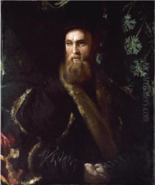 Portrait Of Bindo Altoviti (1491-1556) Oil Painting by Girolamo da Carpi