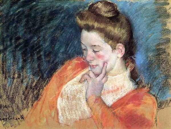 Portrait Of A Young Woman Oil Painting by Mary Cassatt