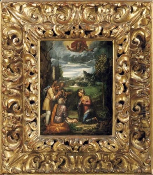 Adorazione Dei Pastori Oil Painting by Girolamo da Carpi