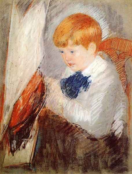 Robert And His Sailboat Oil Painting by Mary Cassatt