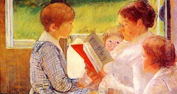 Mrs Cassatt Reading to her Grandchildren, 1888 Oil Painting by Mary Cassatt