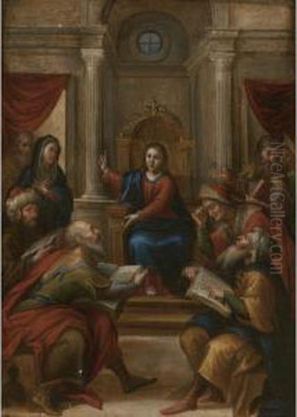 Christ Among The Doctors Oil Painting by Garofalo