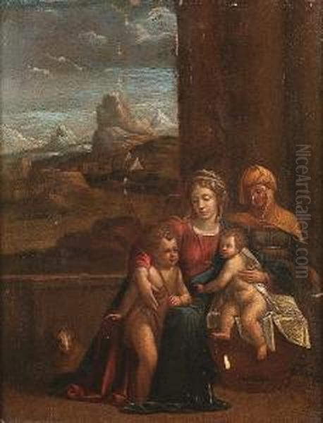 The Madonna And Child With Saint Elizabeth And The Infant Saint John The Baptist Oil Painting by Garofalo