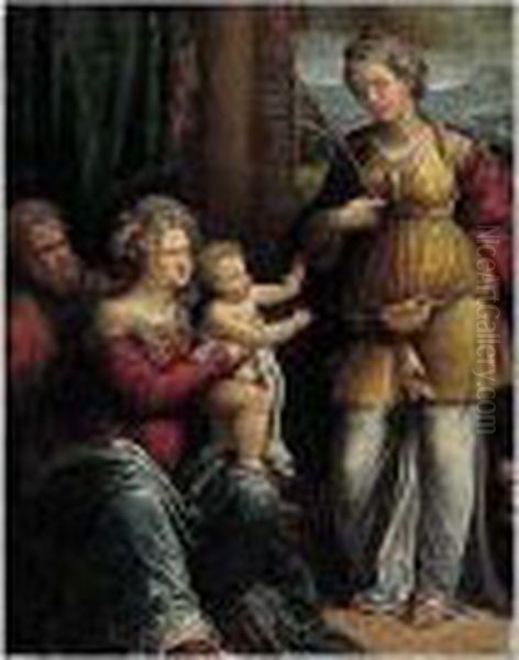 The Holy Family With Saint Catherine Oil Painting by Garofalo