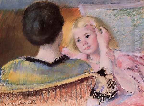 Mother Combing Sara's Hair (no.2) Oil Painting by Mary Cassatt