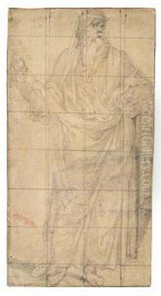 Study Of A Male Scholar Holding A Scroll Oil Painting by Nicolo Martinelli Da Pesaro Il Trometta