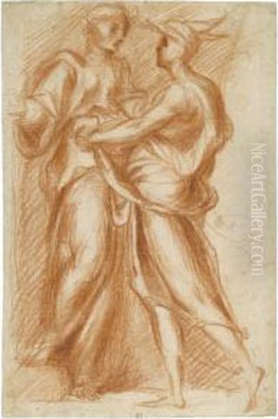 Mercury And Aglauros Oil Painting by (Jacopo Carucci) Pontormo