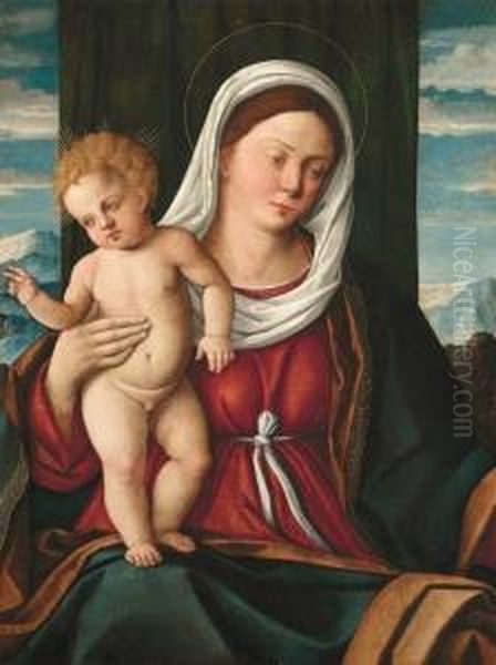 Madonna Col Bambino Oil Painting by Girolamo da Santacroce