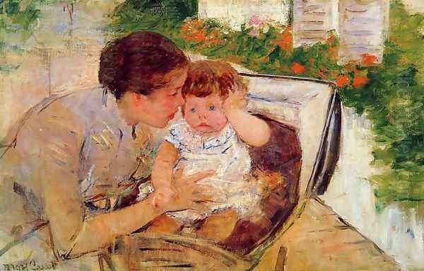 Susan Comforting the Baby, c.1881 Oil Painting by Mary Cassatt