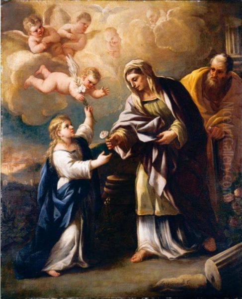 The Holy Family Oil Painting by Giuseppe Simonelli