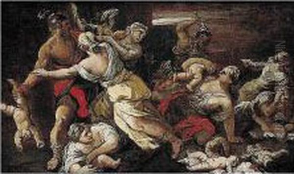 The Massacre Of The Innocents Oil Painting by Giuseppe Simonelli