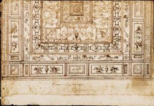 The Ceiling Of A Room In The 
Domus Aurea, Rome, After The Antique(recto); The Ground Plan Of A Church
 (verso) by Giovanni (Giovanni da Udine) Nanni (Nani)